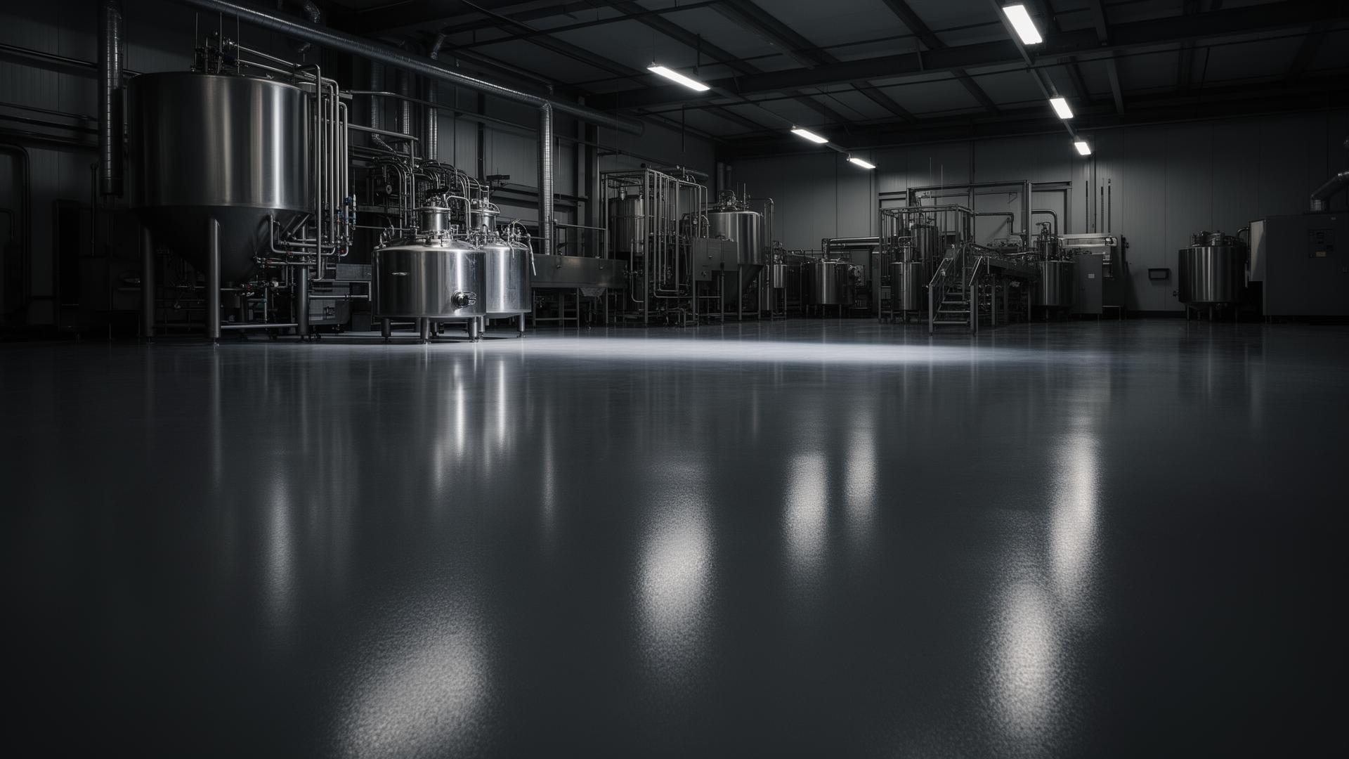 Piso industrial epóxi de alta performance em planta alimentícia